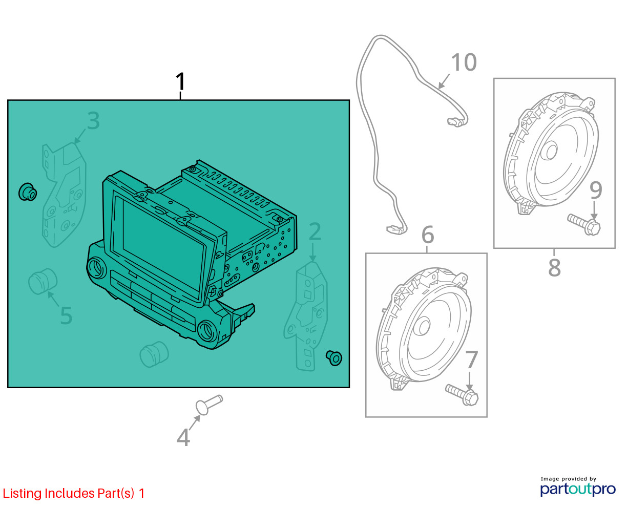 Audio Equipment Radio 5.0" Screen ID 96180J0060URD Fits 18-22 ACCENT 525168