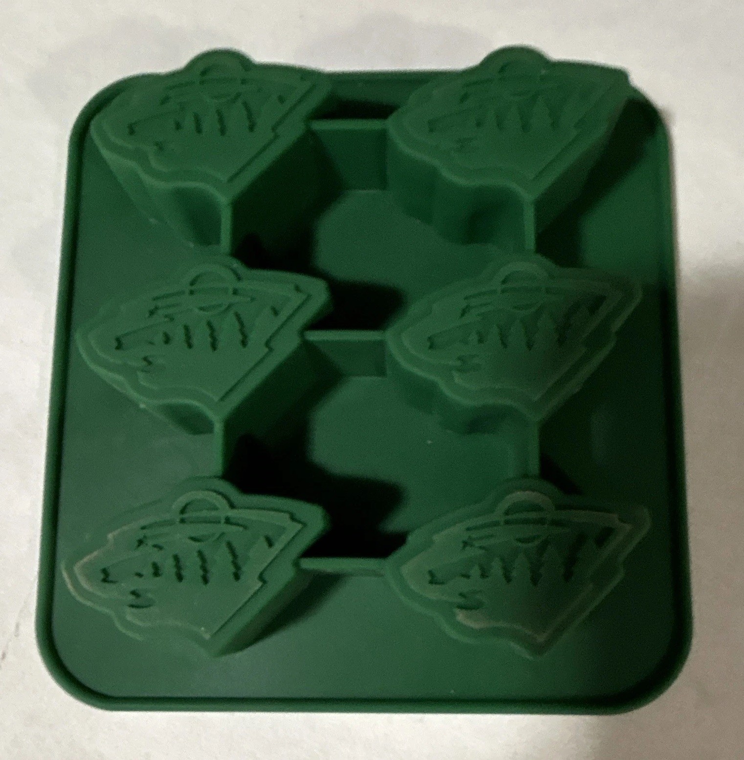 Green Reusable Silicone Ice Cube Mold Tray, 6-Cavity Minnesota Wild NHL Logo