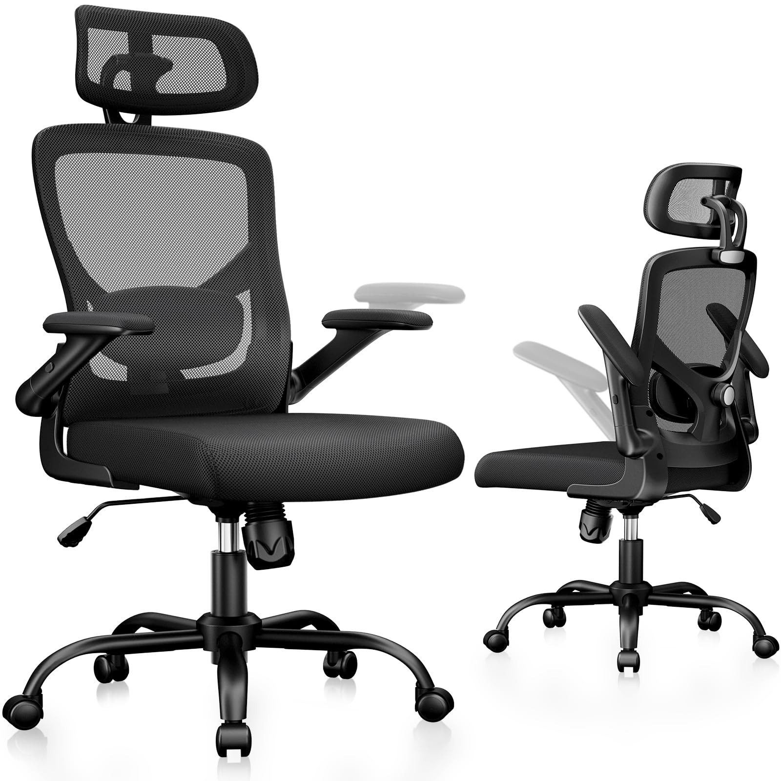 Ergonomic Mesh Office Chair High Back Desk Chair Adjustable Lumbar Support wi...