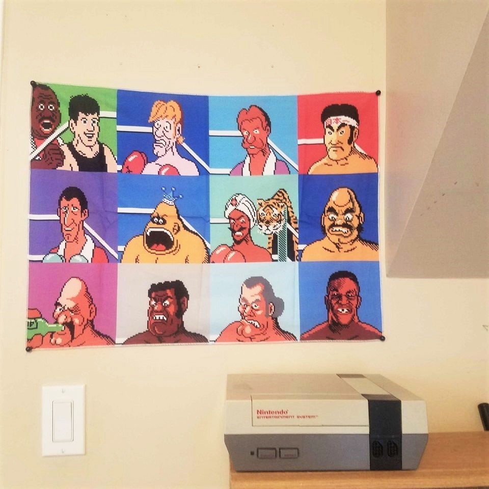 Mike Tyson's Punch Out fighters tapestry 24x18 inches / Nintendo banner flag