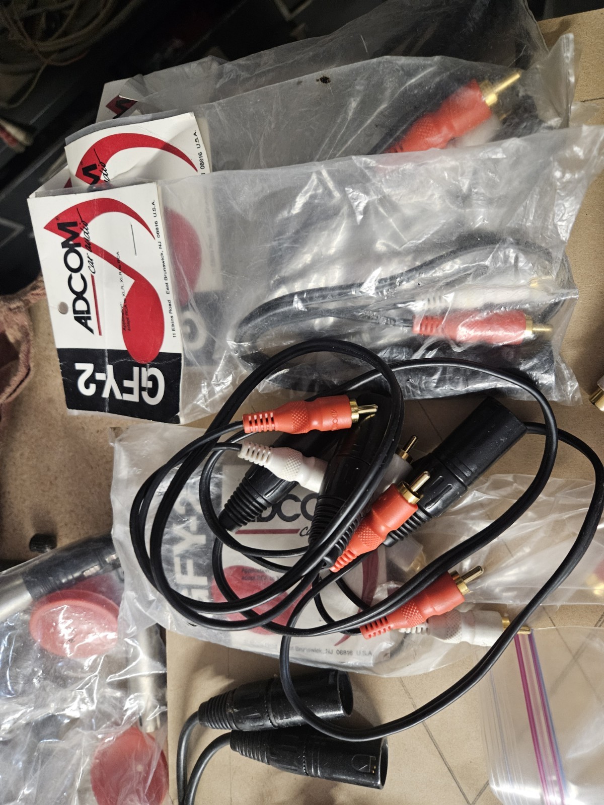 Adcom Car Audio Processors And Packages Of Balanced Cables Untested