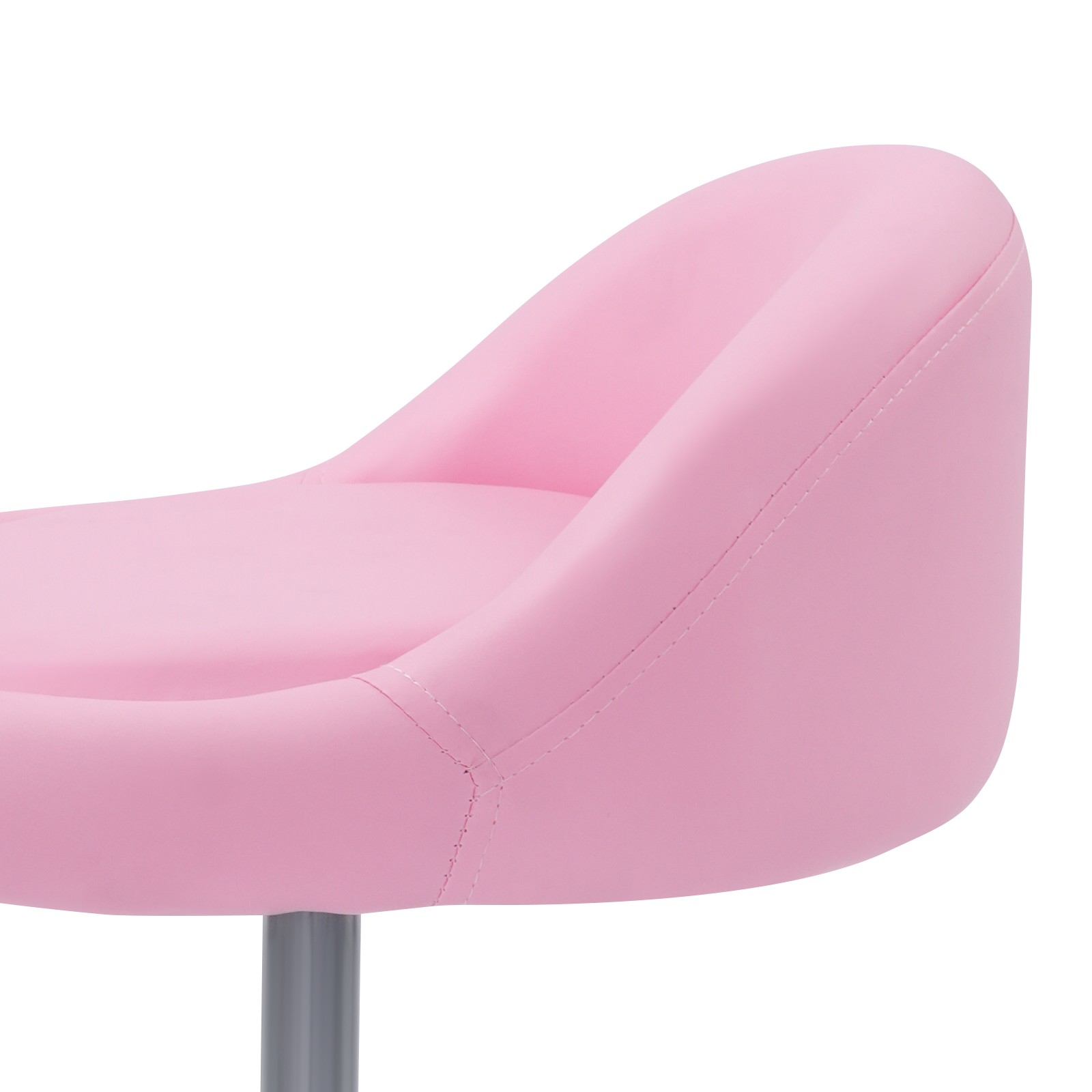 Salon Stool Pink Adjustable Height 14.57-19.69 Inch PU Leather Beauty Spa Chair