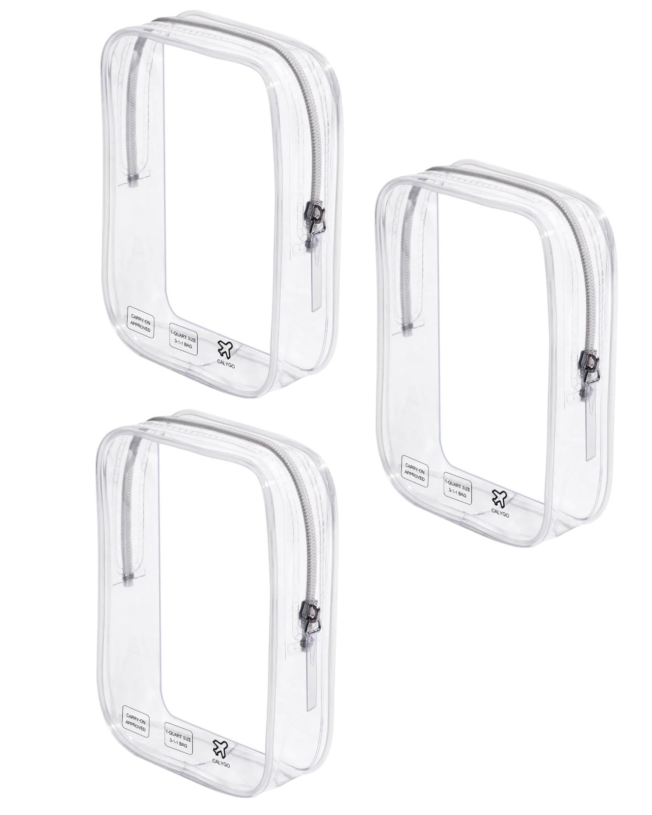3 Packing Cubes 1 Quart Size Travel Bag TSA Approved Toiletry Bag Clear Small...