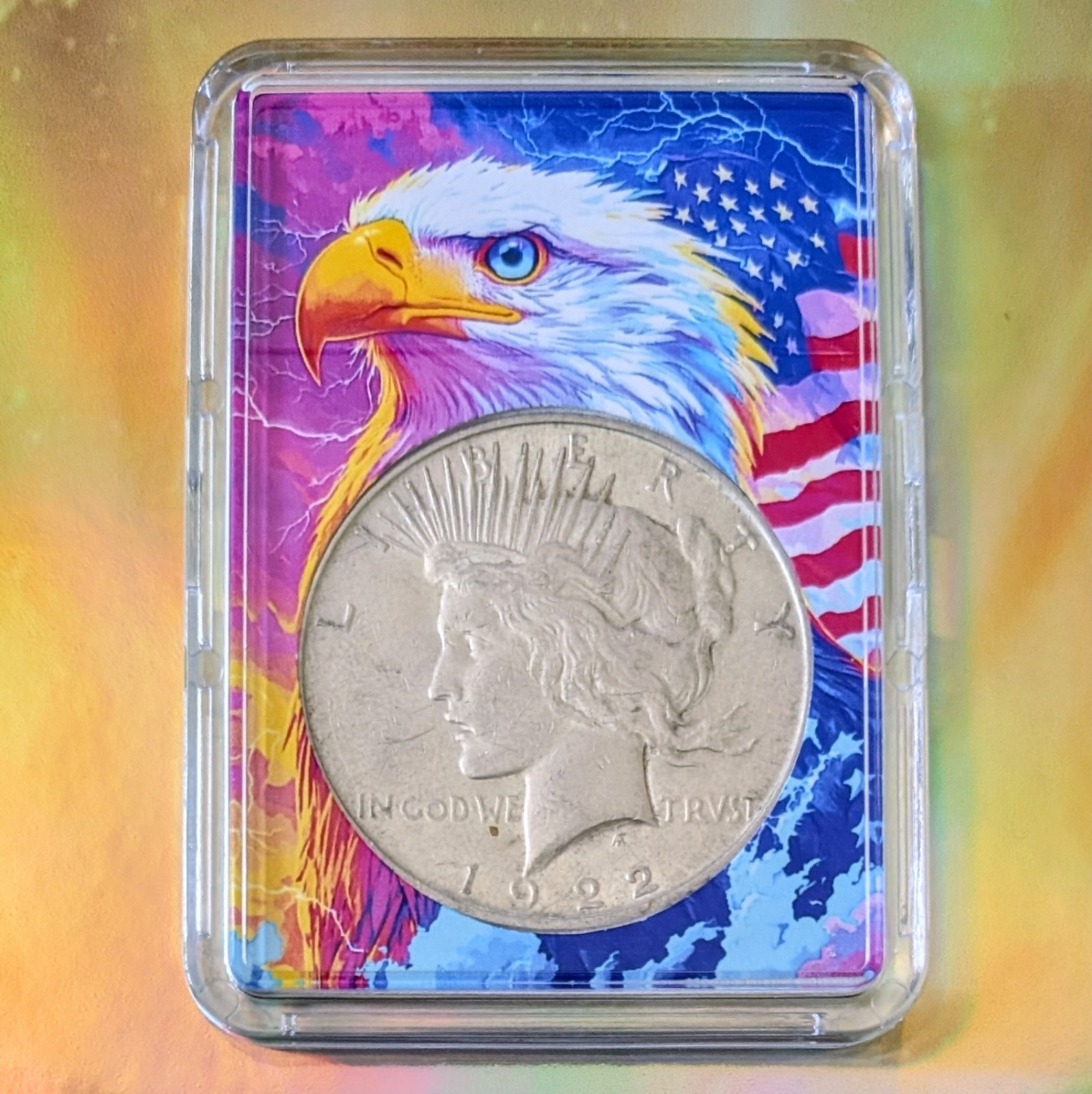 1922 P PEACE 90% Fine Silver Dollar Custom Slab/Case PHILADELPHIA MINT COIN $1