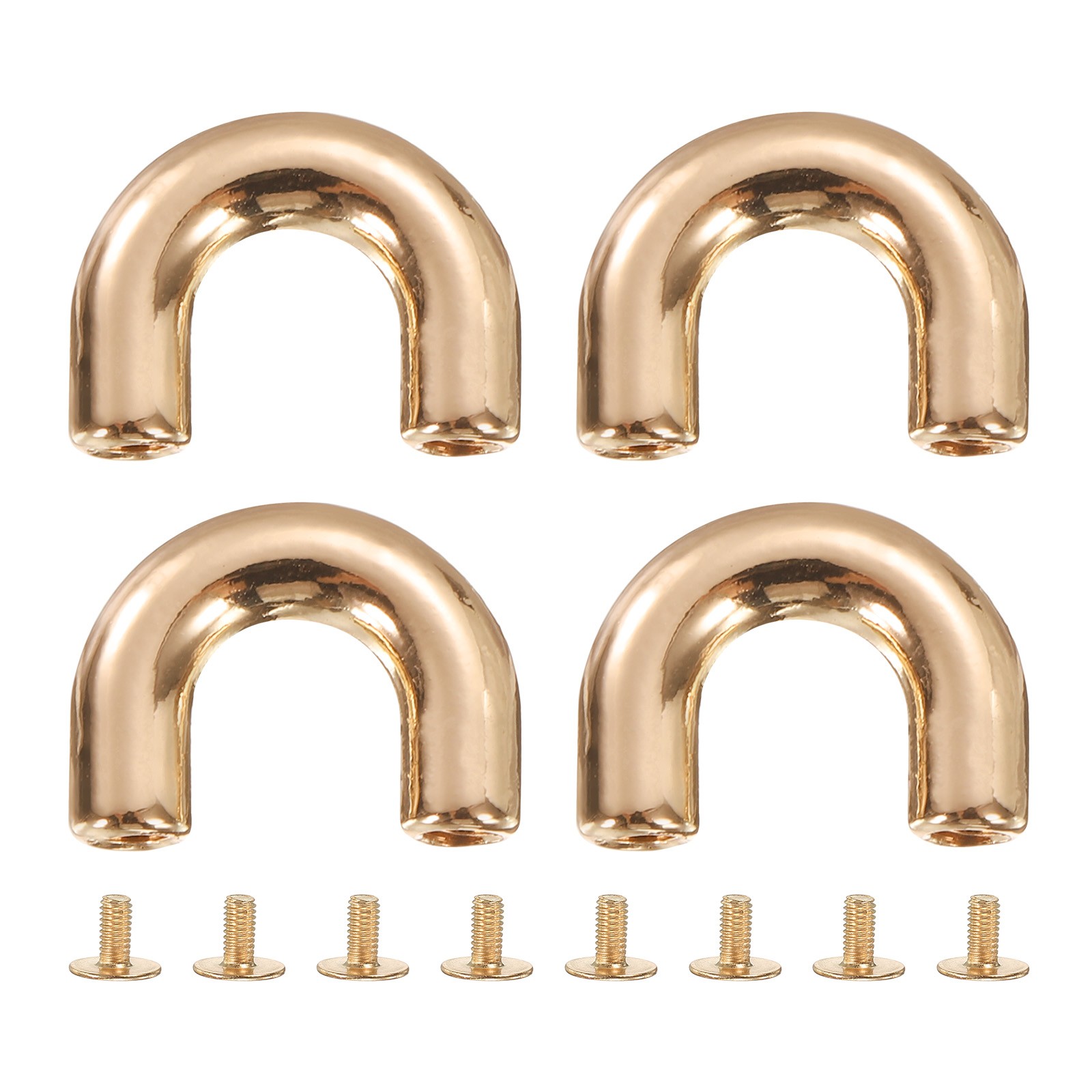 4Pcs Arch Bridge D-Ring Buckles Chain Strap Connector (Light Gold, 0.6" x 0.2")