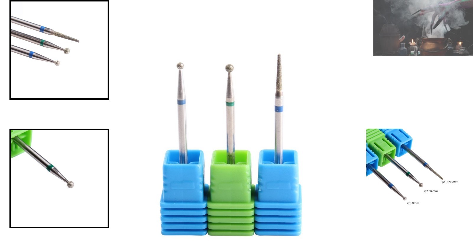 Professional 3PCS Nail Drill Bits - Diamond Rotary Burrs for Manicure