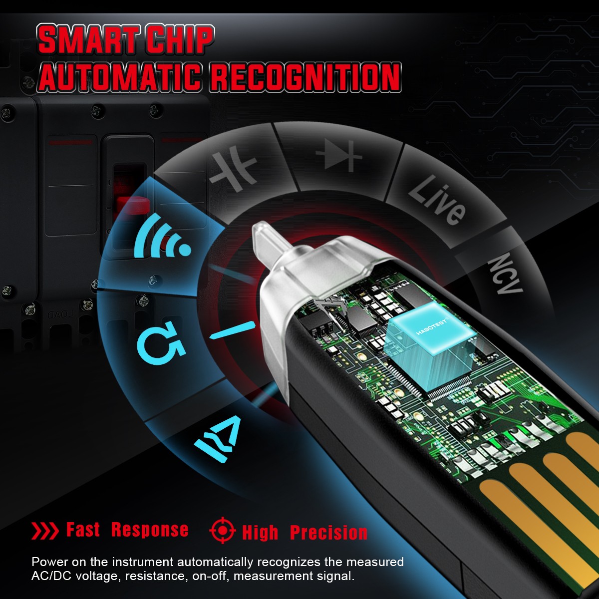 HABOTEST HT122 Smart Digital Multimeter AC DC Voltage Ohmmeter Max 600V