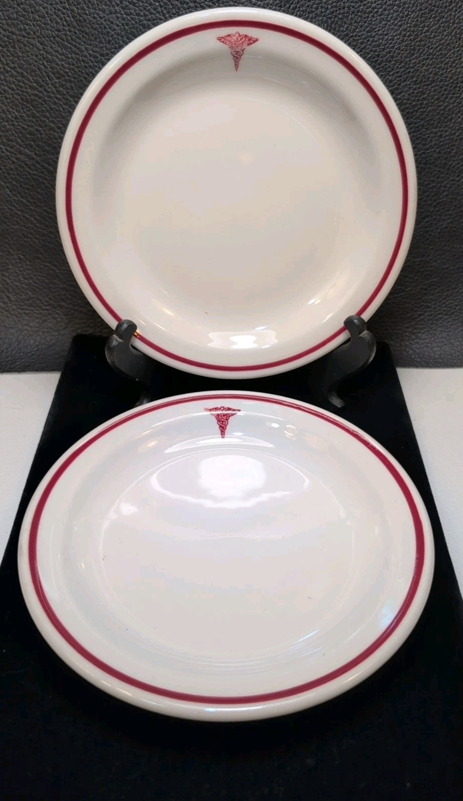 United States Army Medical Dept WWII Bread Butter Plates Homer Laughlin Set of 2
