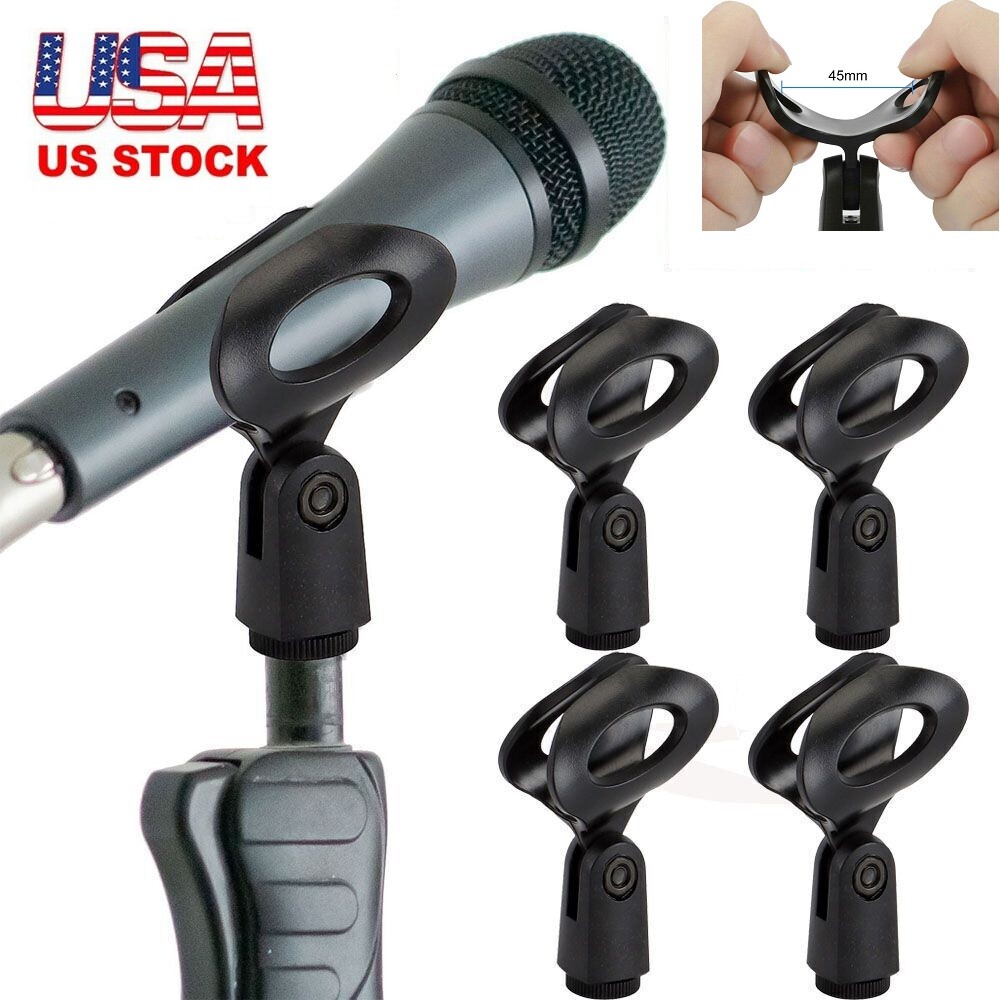 4Pcs Adjustable Universal Microphone Mount Clip Clamp Holder for All Mic Stand