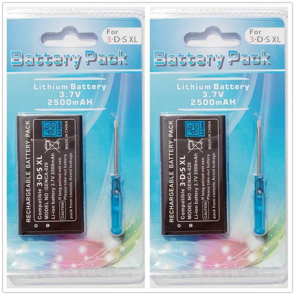 2x Rechargable Battery Pack for Nintendo New3DS XL 3.7V 2500mAh CTR-001