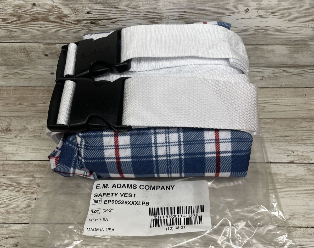 E.M. Adams Company Patient Wheelchair Safety Vest Restraint -Size: 3XL- NEW-