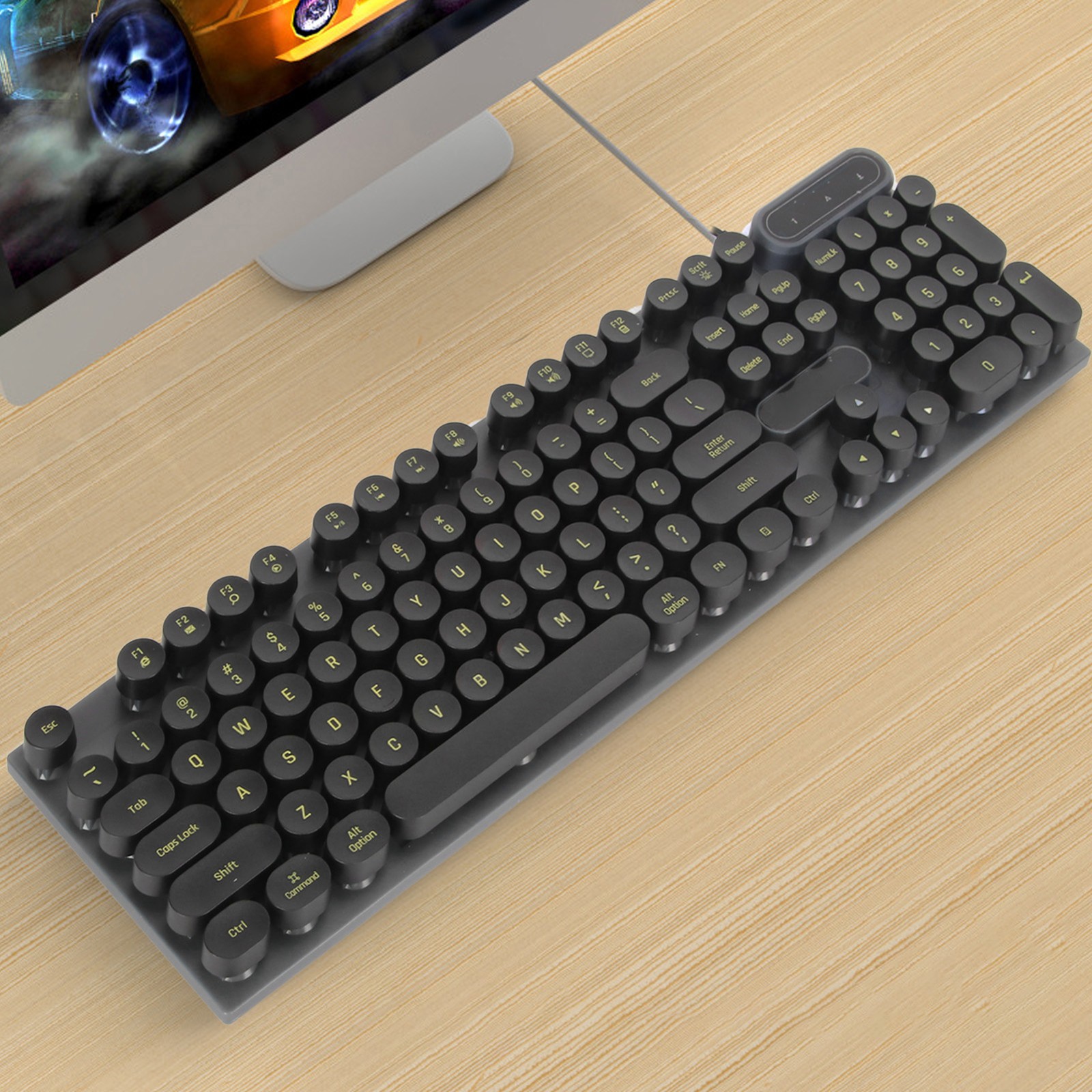 USB Gaming Keyboard 104 Keys Ergonomic Backlit For Desktop Excellent