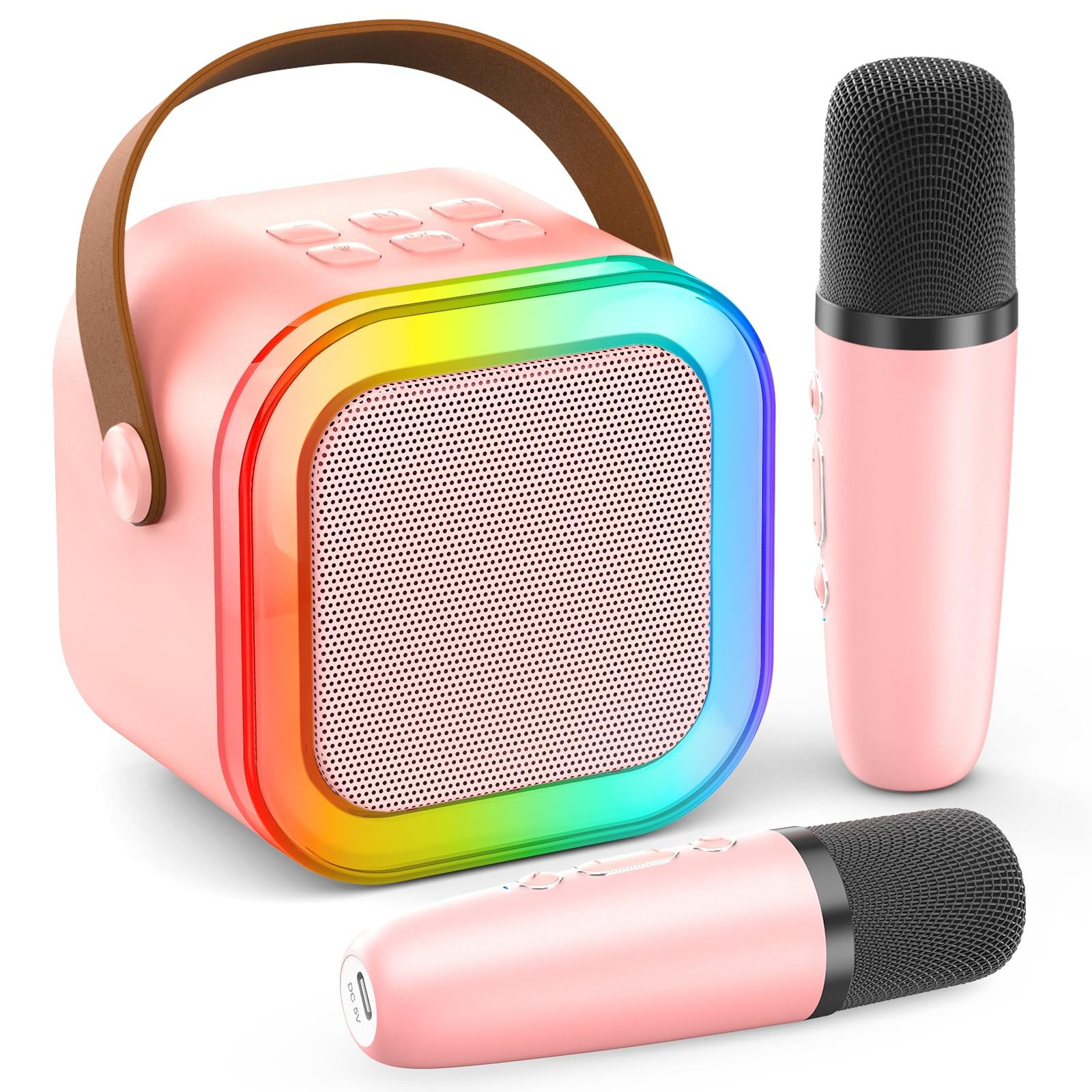 Karaoke Machine for Kids Adults, Portable Bluetooth Mini Karaoke Microphone Sing