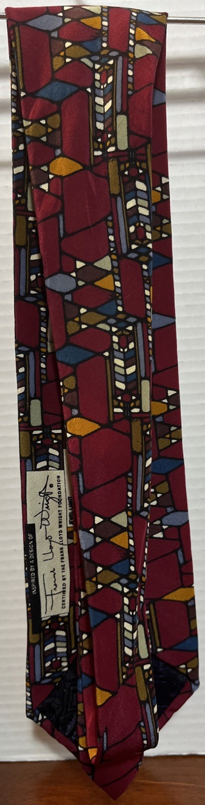 Frank Lloyd Wright 100% Silk Tie Jewel Light. “RM”