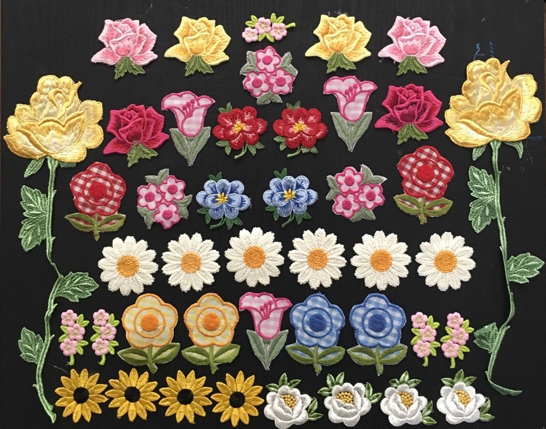Vintage FLOWERS Roses Sunflower Daisy Rose Tulip Floral Plant Garden Patches Lot