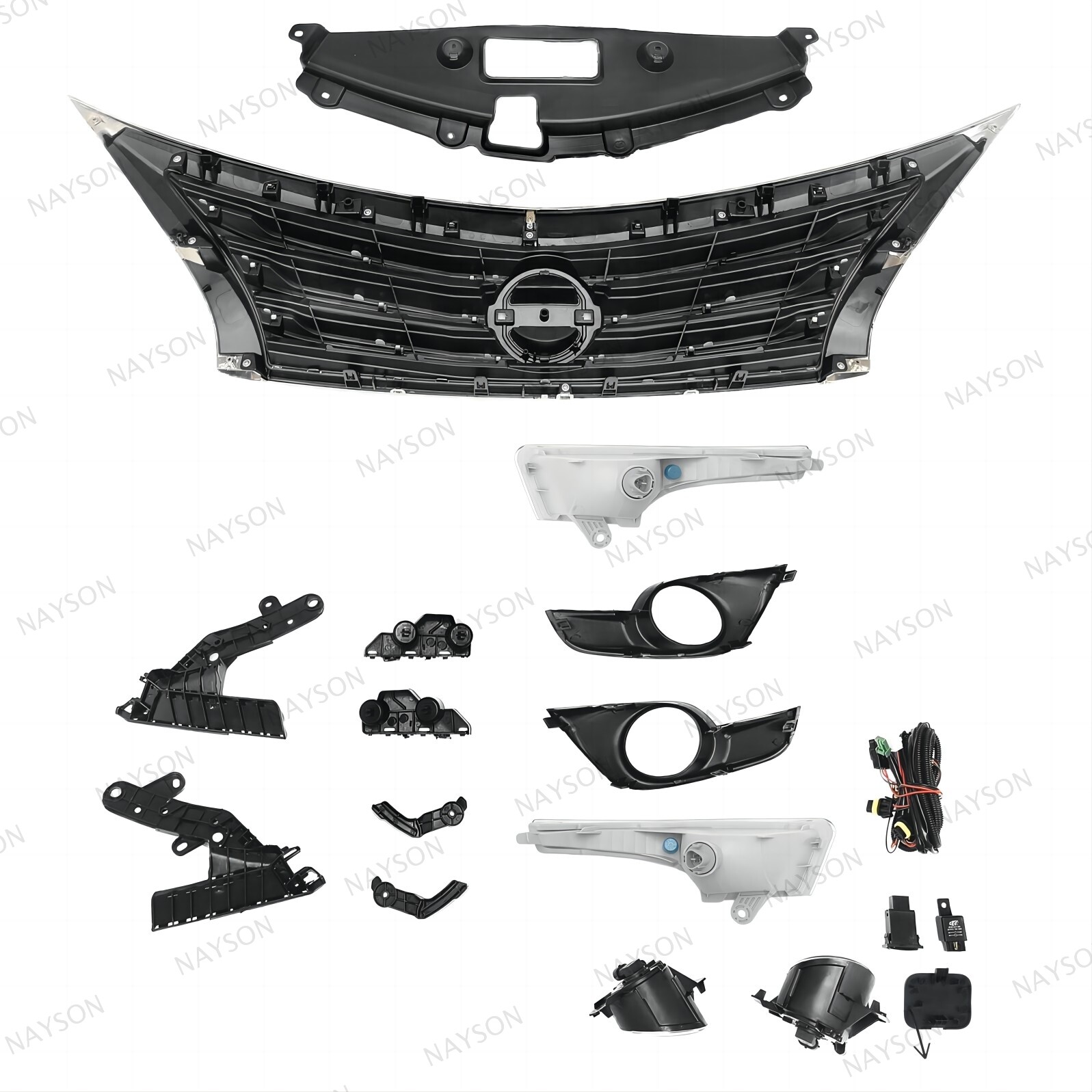 15PC For Altima 2013-2015 Front Grille Mesh Fog lights Bumper Retainer Brackets