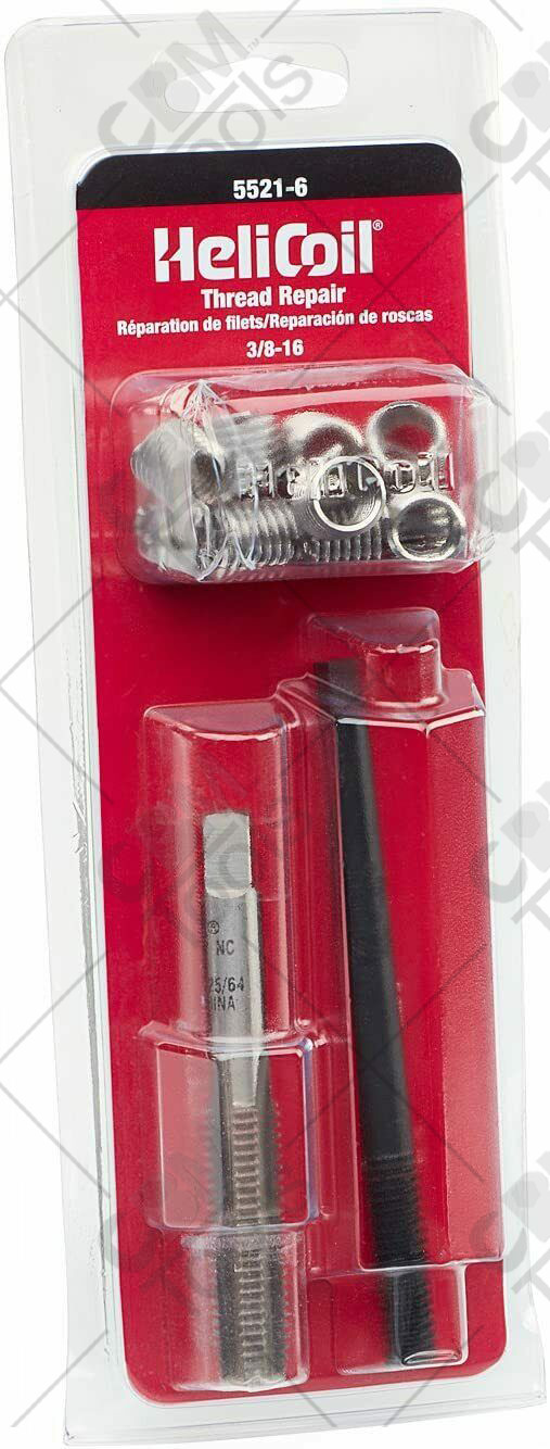 HeliCoil 5521-6 Thread Repair Kit 3/8-16 Inch Coarse with Inserts and Tools