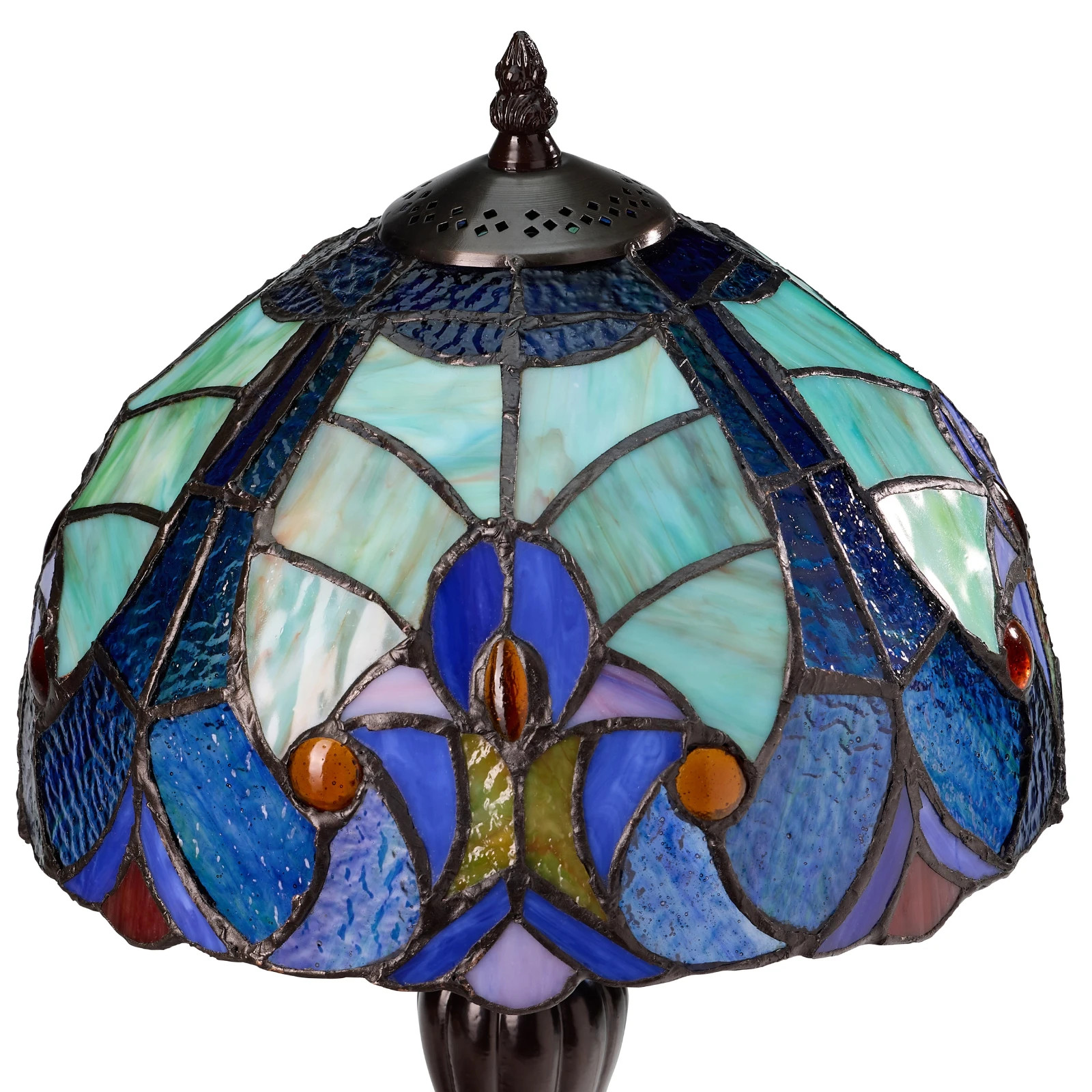 17"H Halston Candlestick Base Dome Shade Table Lamp
