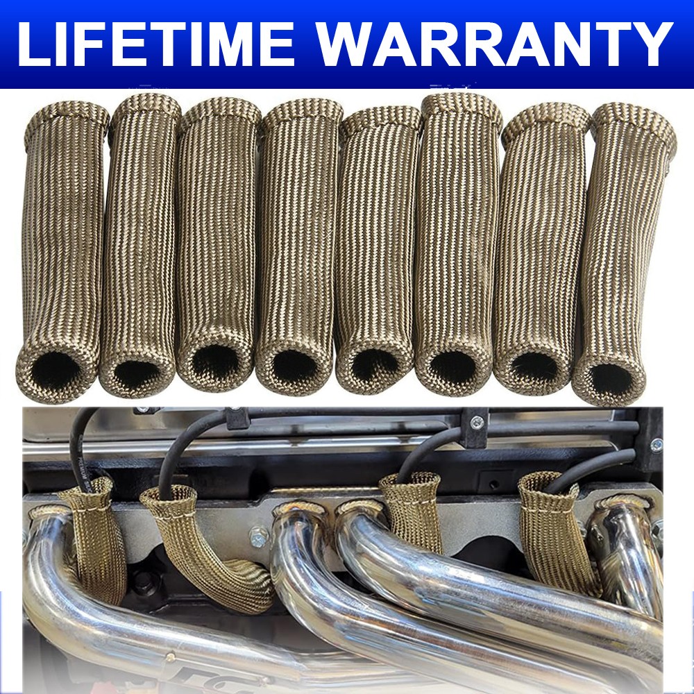 2500° High Heat Shield Engine LS Spark Plug Wire Boots Protector Sleeve Cover 8X
