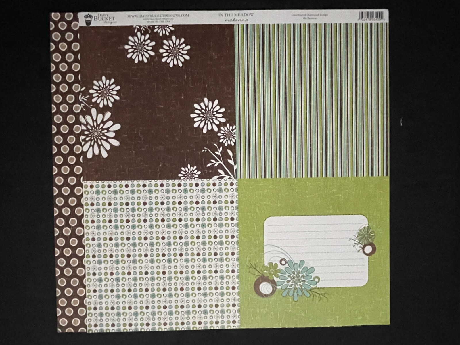 DAISY BUCKET "IN THE MEADOW" 12X12 DS LINEN-LIKE TEXTURE PAPERS