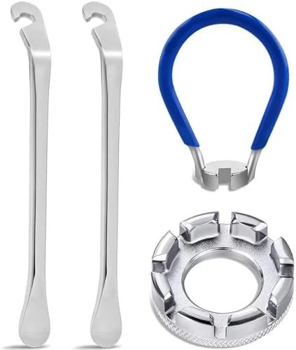 4 Piece Bicycle Spoke Wrench, Universal Forged Steel Bike Rim Correct To
