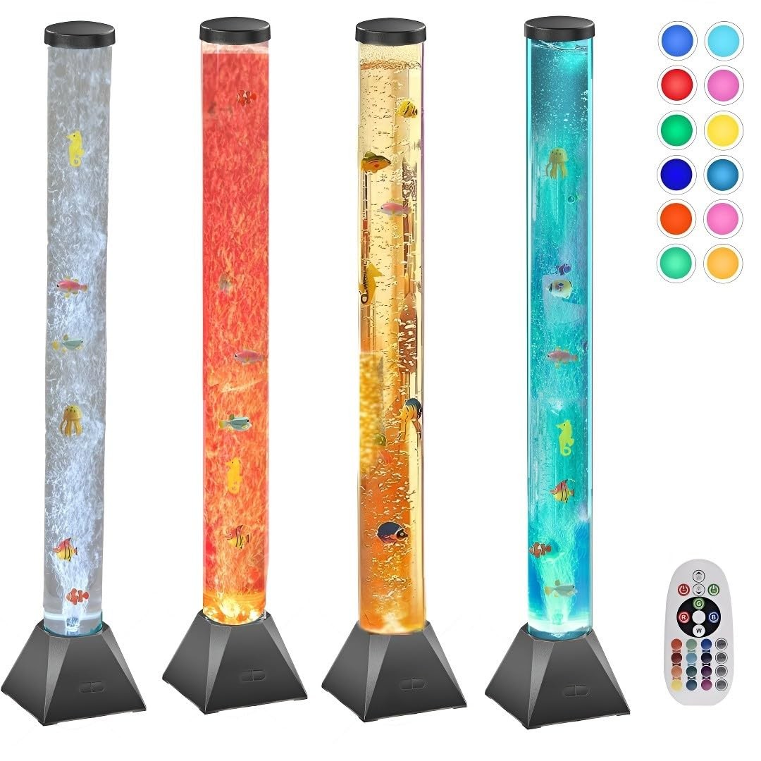 Sensory Bubble Tube Lamp with Floating Bubbles - Calming LED Water Light for ...