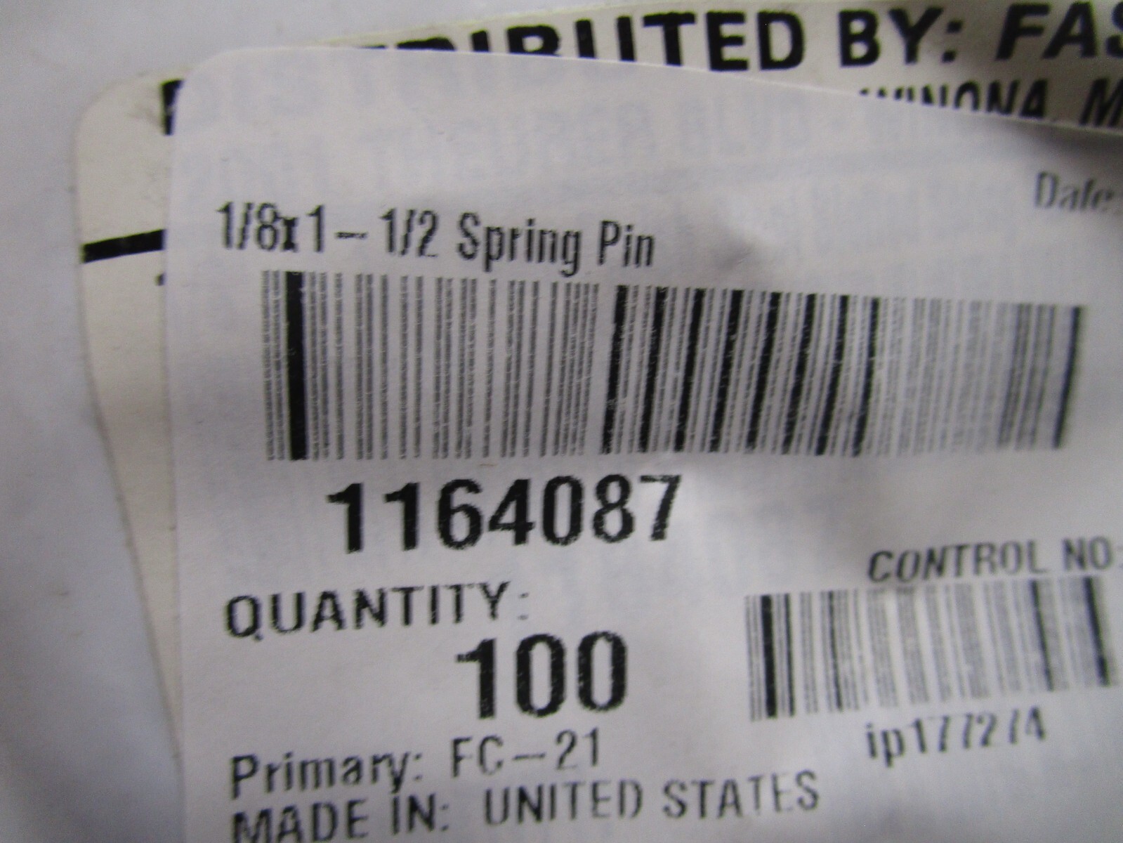 1/8" x 1-1/2" Plain Finish Steel Slotted Spring Pin QTY 100