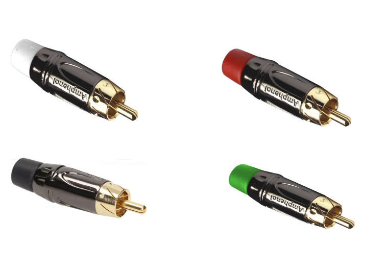Amphenol RCA Connector Diecast with Gold Contacts Audio Cable Plug Male ACPL-