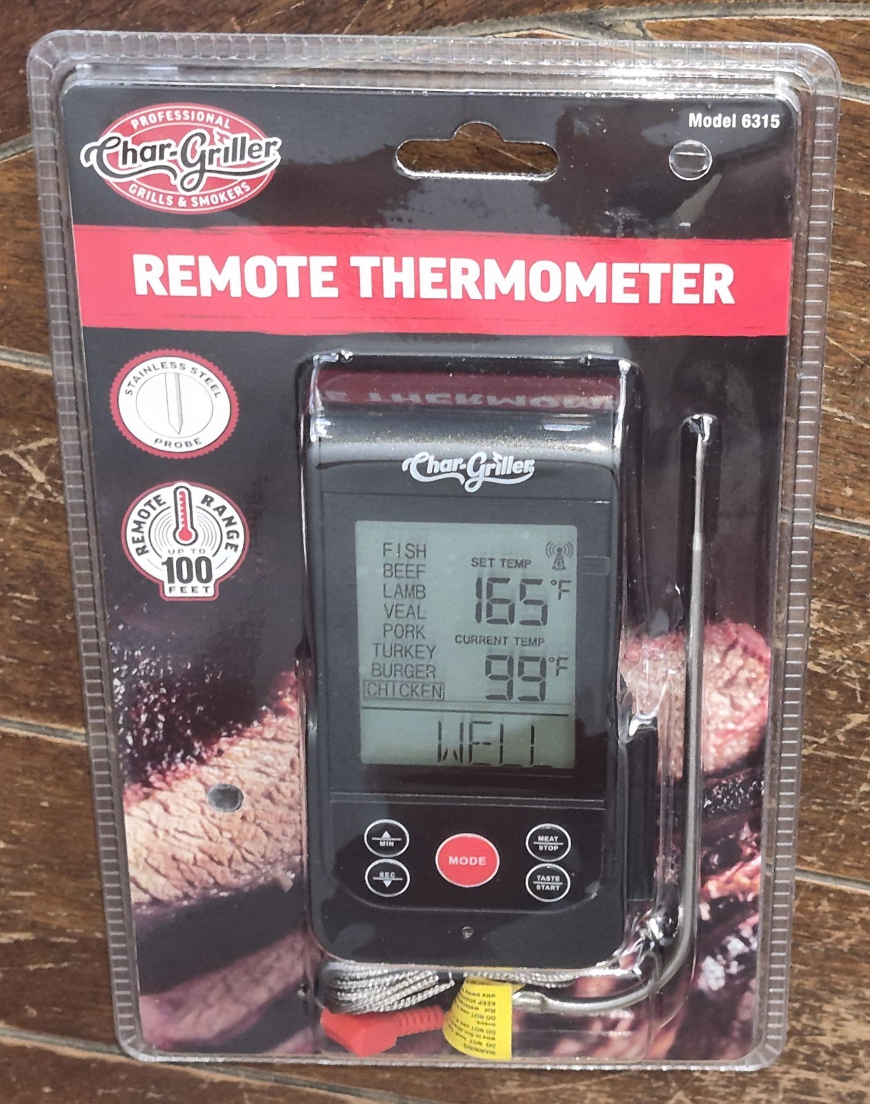 Char-Griller Remote Thermometer: Beef/Pork/Chicken #6315