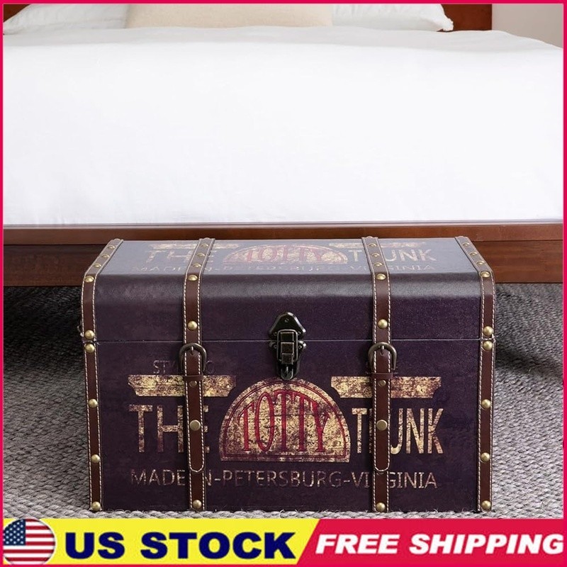 Vintage Decorative Storage Trunk Large Capacity Blankets & Accessories New