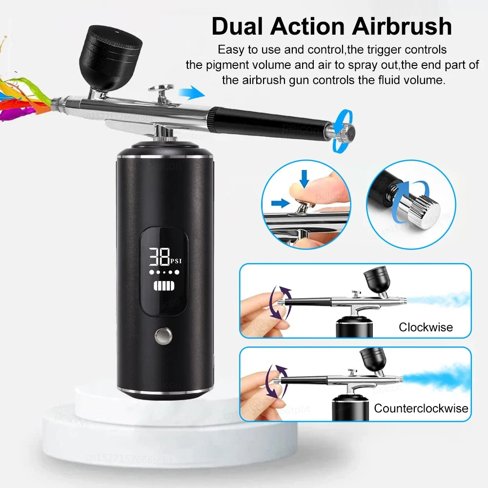 Portable Mini Compressor Airbrush Gun Spray Paint Artigia