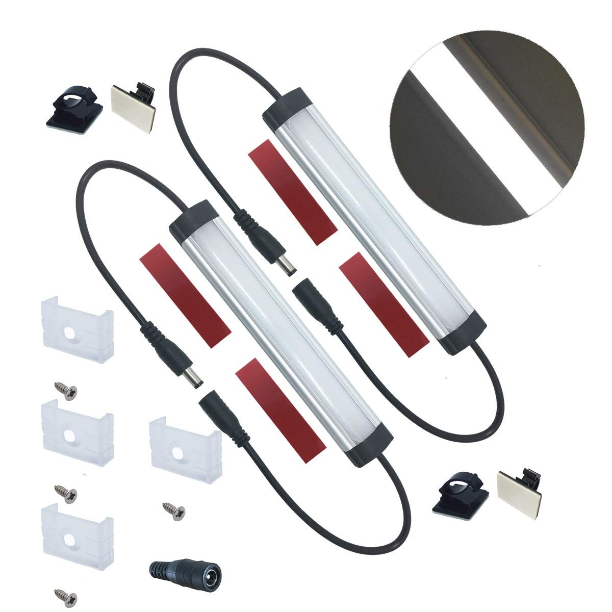2 Pack 6 Inch Under Cabinet Light Bar 12VDC 5000K Daylight White LL-008 Series