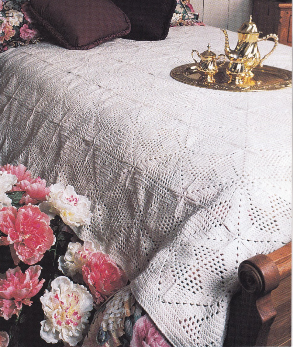 Annie's Crochet Afghan DIAMOND PINWHEEL Pattern Leaflet