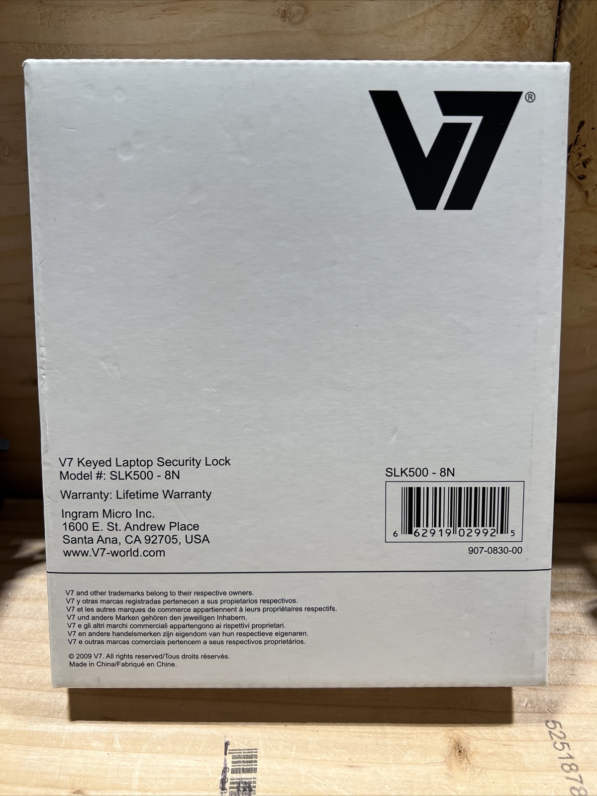 Open Box* V7 SLK500 Keyed Laptop Security Lock/Computer Lock