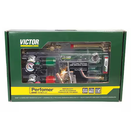 Victor 0384-2126 Gas Welding Outfit, Edge Series, Oxygen And Acetylene, Welds
