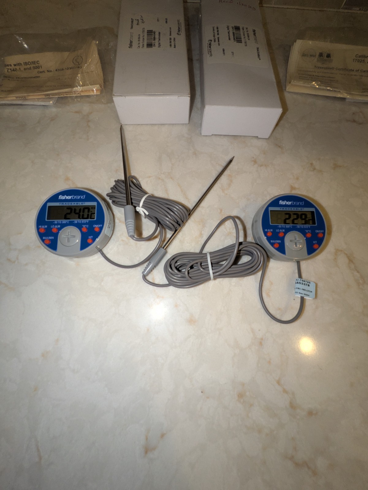 Lot of 2 Fisherbrand™ Traceable™ Full-Scale Thermometers (Catalog No. 06-664-34)