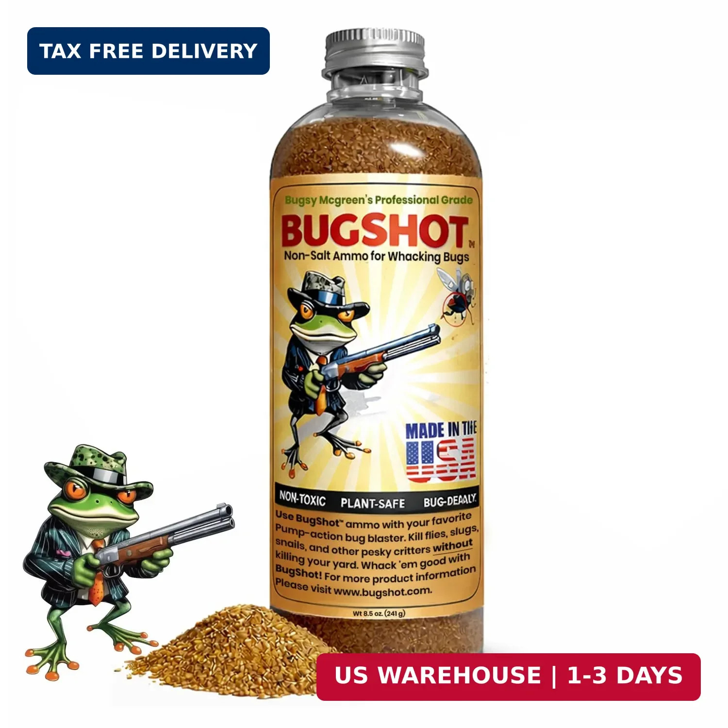 BugShot - Non-Salt Bug Ammo - Made in USA - No Jamming, Instant Refill, No Resid