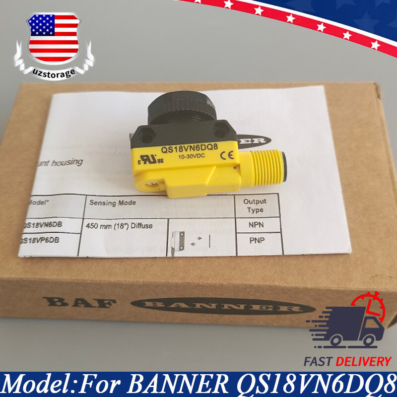 NEW IN BOX For BANNER QS18VN6DQ8 66459 10-30VDC Photoelectric Sensor