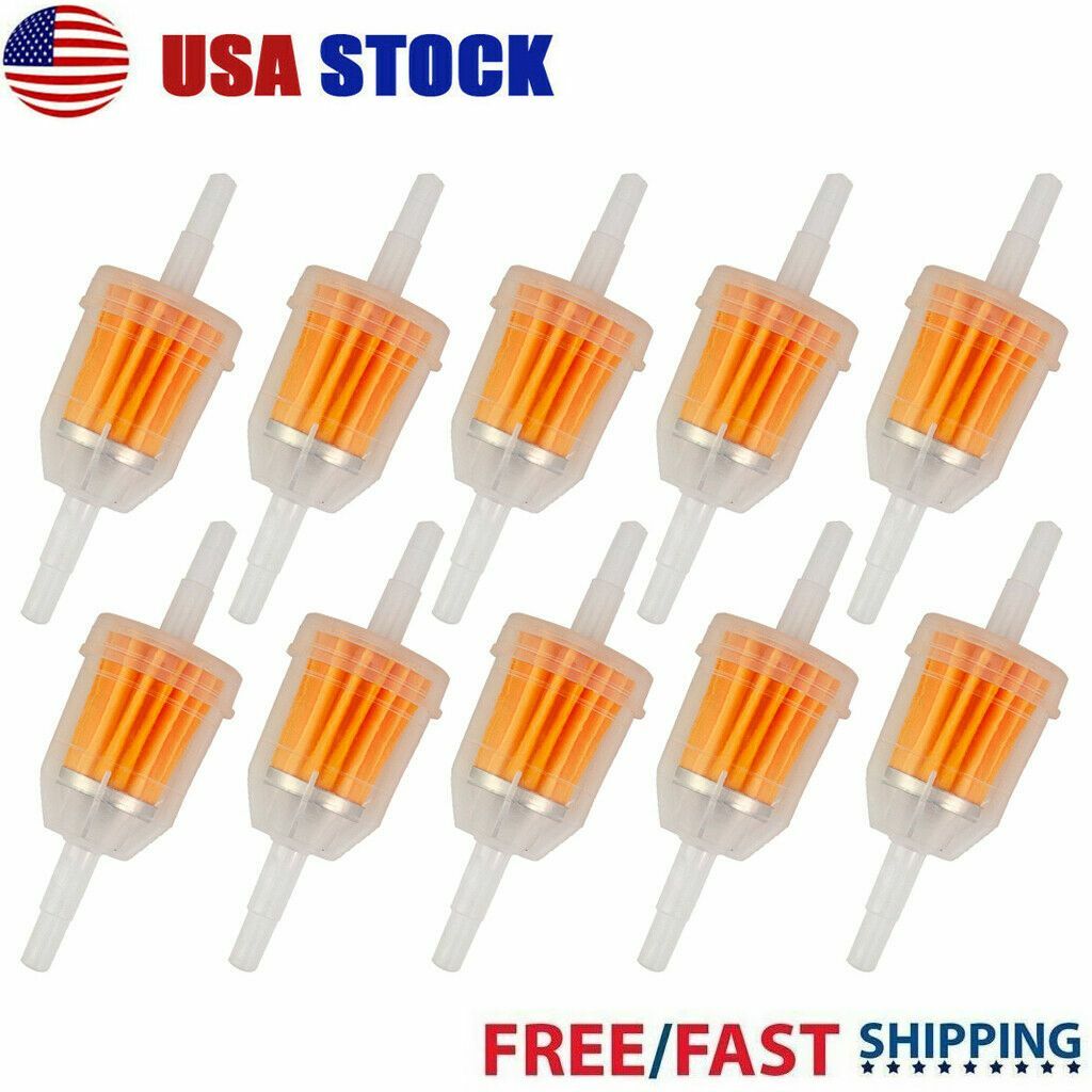 10PCS Motor Inline Gas Oil Fuel Filter Small Engine For 1/4'' 5/16" Line US