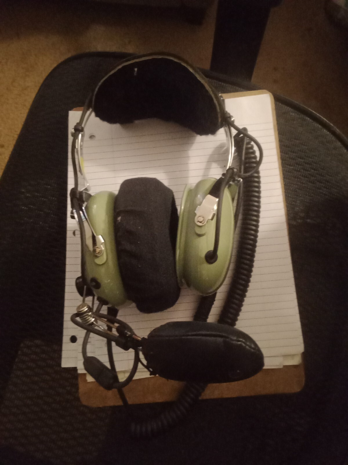 David Clark! Military Headset M9177/1-2 Mic M87/AIC Oregon Aero! Hush Kit 83006E