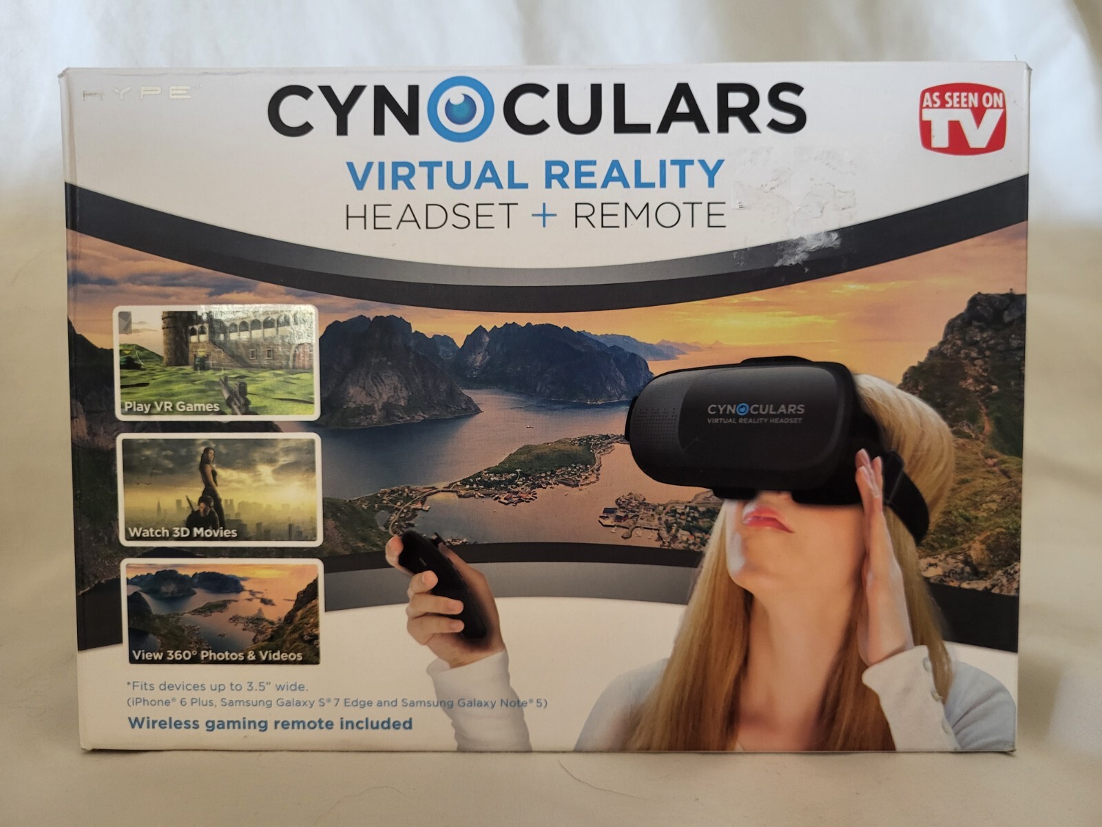 Cynoculars Virtual Reality Headset & Remote Play Games Watch Movies View Photos