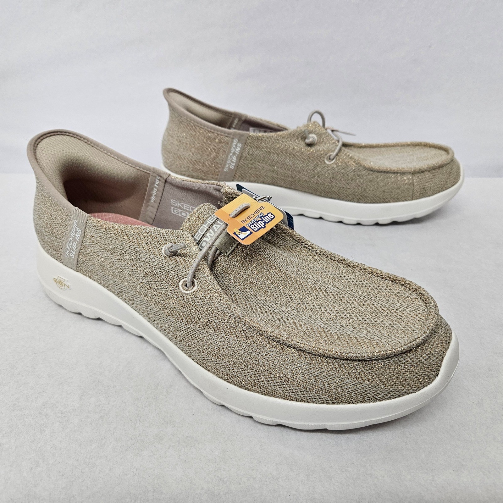 Skechers Go Walk Joy - Fantasia Slip-On Shoe 124644 Natural Gold Women's Size 10