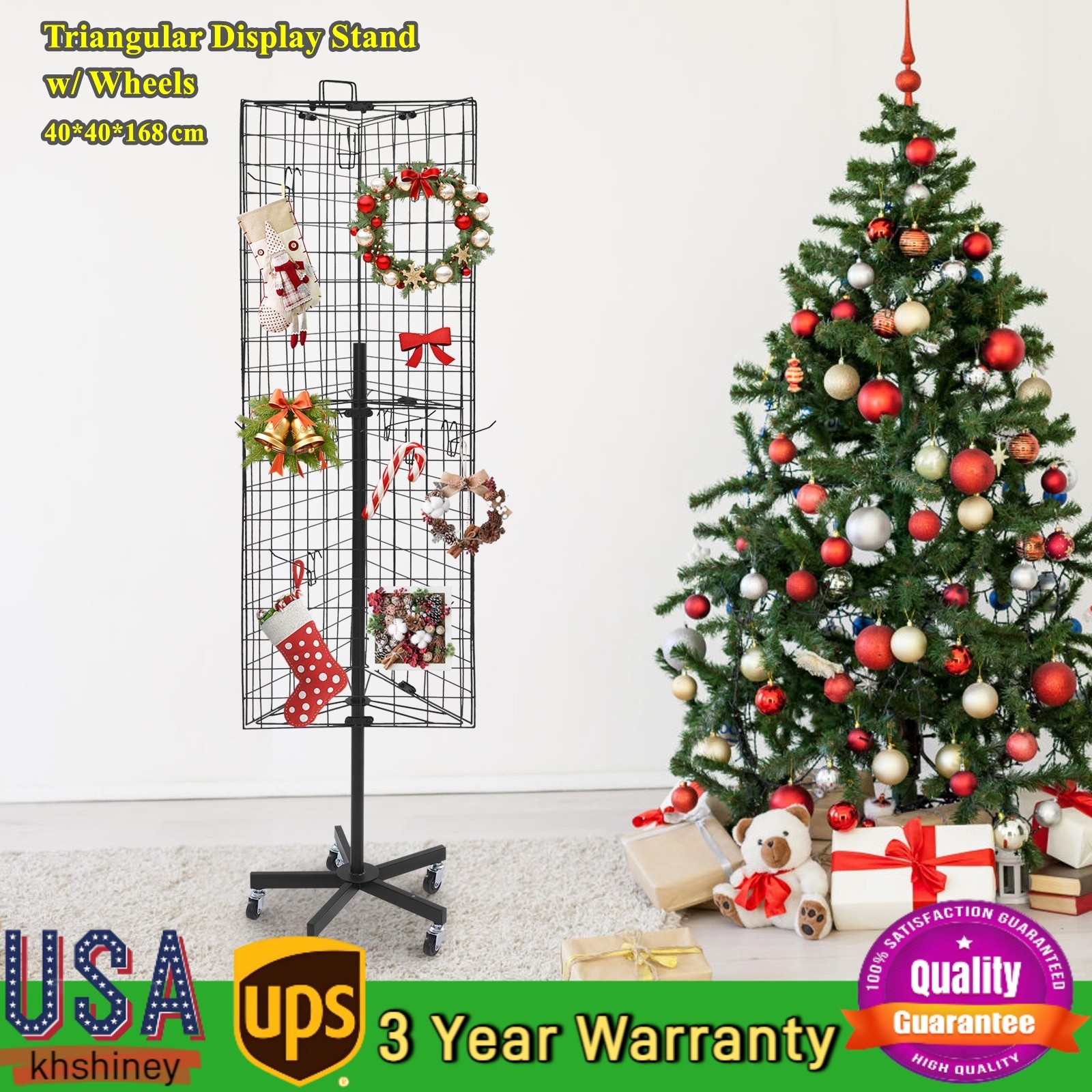 Triangular Grid Panel Display Stand Mobile Grids Wall Showing Shelf Freestanding