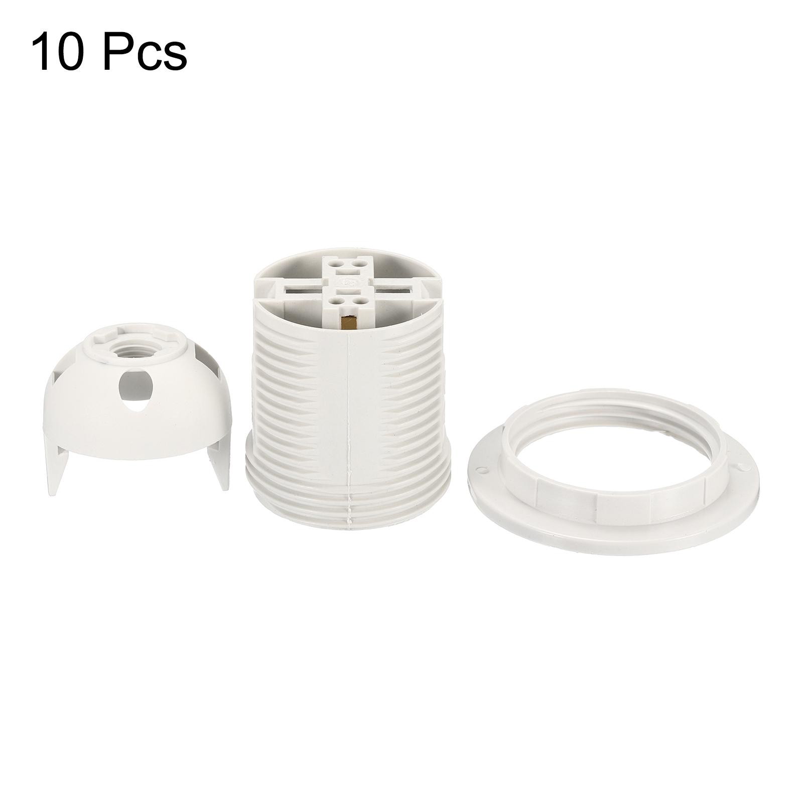 10Pcs E26/E27 Bulb Socket 58x39mm Screw Thread 41mm LED Lamp Holder White