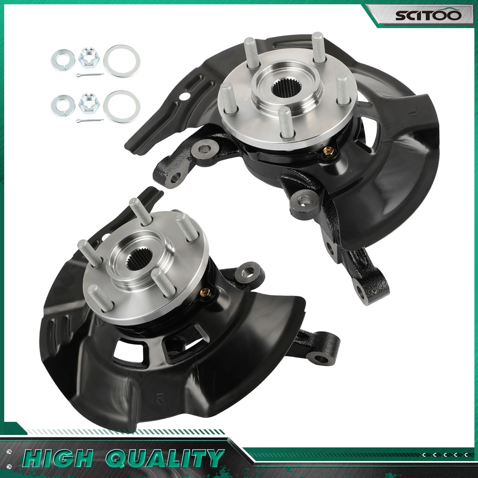 (2) Front Wheel Hub Bearing Knuckles Assembly For Hyundai Sonata L4 2.4L 2011
