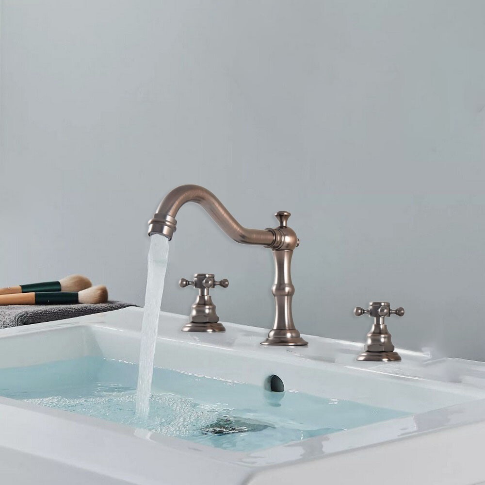 Brown Oil Brass 8 inch 3 Hole Widespread Bathroom Sink Faucet Mixer Tap 2nf437
