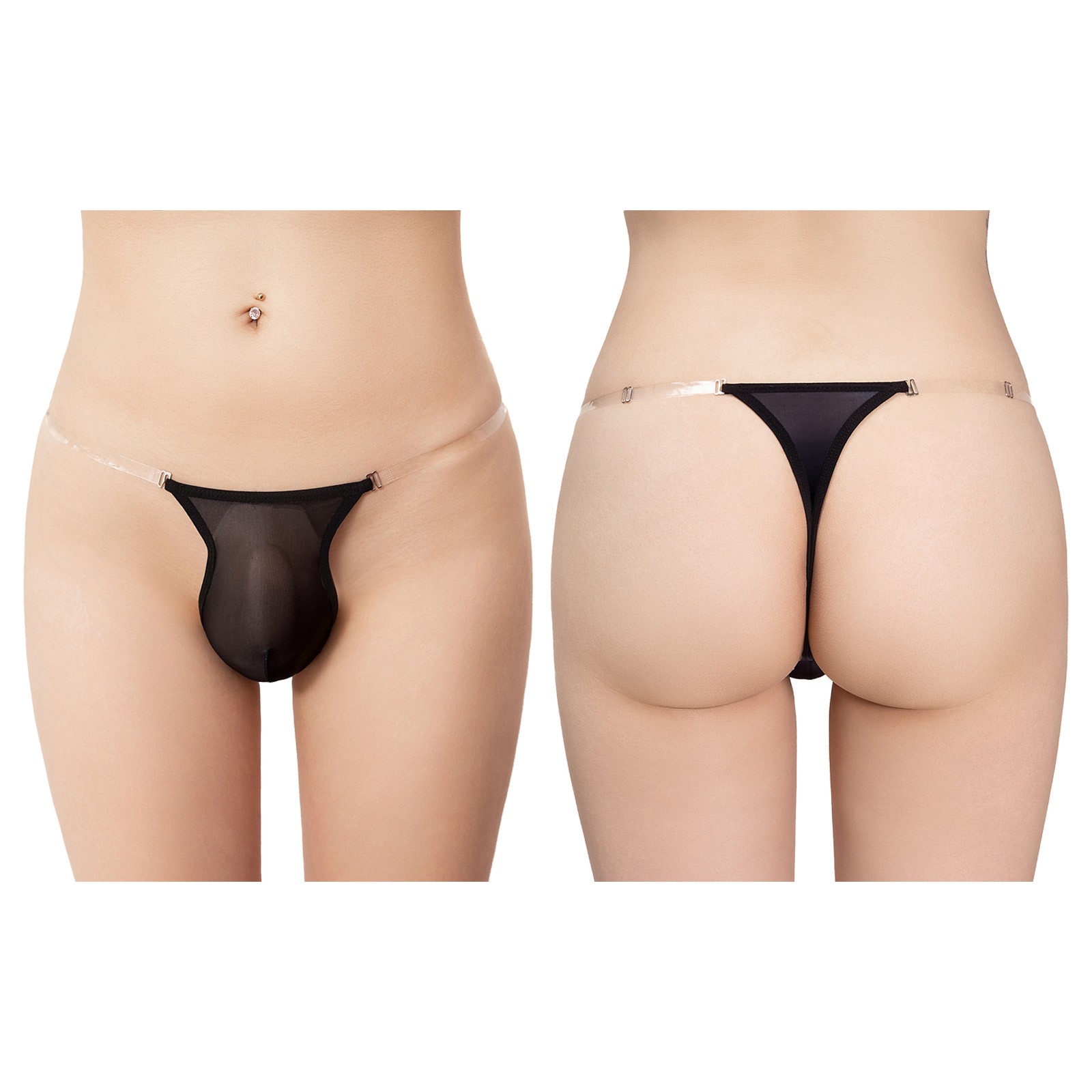 Mens Patients Low Waist Underpants Latex Underwear O-ring Knickers Swimwear