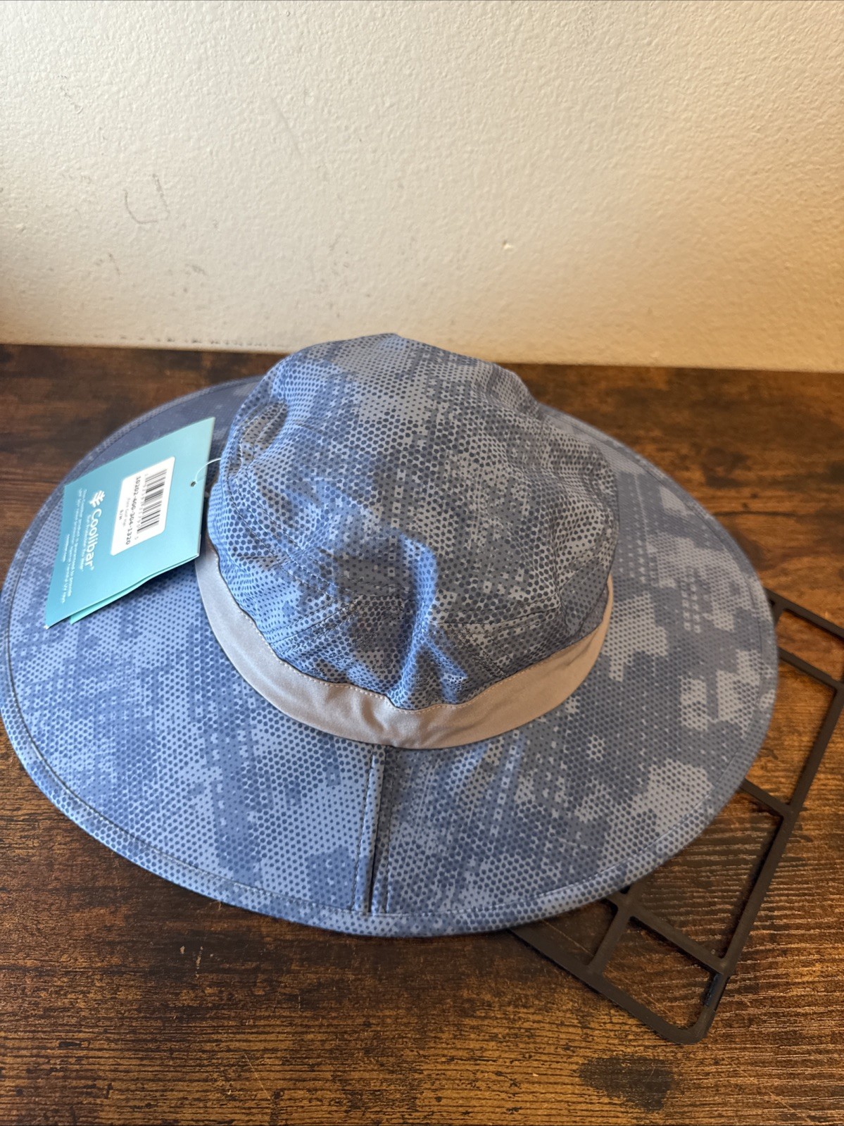 🧢 Coolibar Performance FORE Golf Hat – Wide Brim – UPF 50+ Blue Digital Pattern
