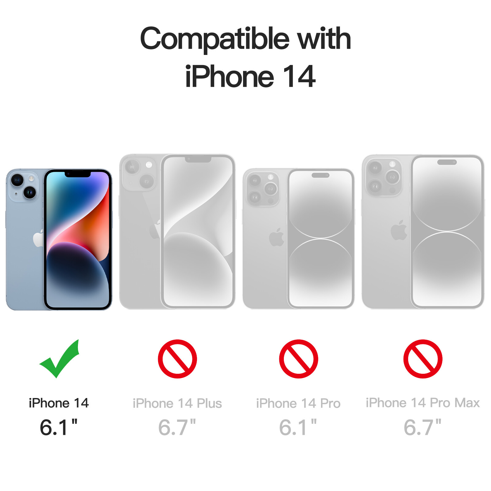 JETech Full Coverage Screen Protector for iPhone 14 6.1-Inch, 2-Pack