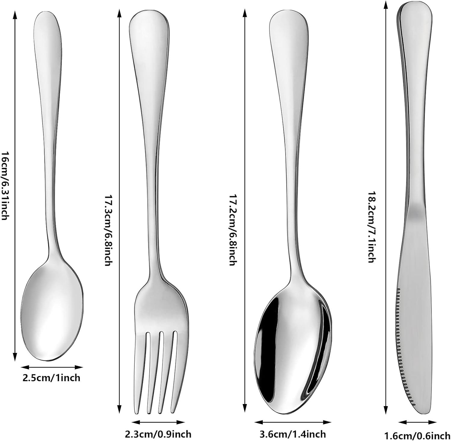 9 Pieces Eating Portion Control Flatware Utensils Bariatric Silverware Weight...